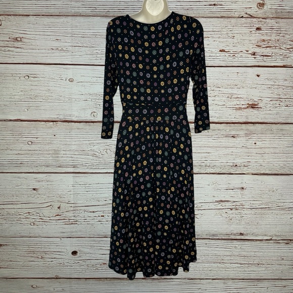 Anthropologie Maeve Archival Long Sleeve Midi Dress Sz M - Picture 6 of 14